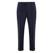 Oprolbare Enkel Virgin Wool Broek Hugo Boss , Blue , Heren