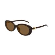 Bruin Havana Zonnebril Gg1684Sa Model Gucci , Brown , Dames