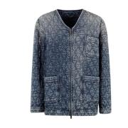 Gewatteerde jas met volledige rits Denim Wash Golden Goose , Blue , Da...