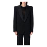 Grain de Poudre Tuxedo Jas Saint Laurent , Black , Dames