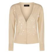 Paillet Wol Vest Fabiana Filippi , Beige , Dames