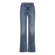 Blauwe High-Rise Denim Jeans Khaite , Blue , Dames