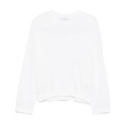 Witte Crew Neck Sweater Drop Schouder Brunello Cucinelli , White , Dam...