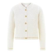 Gestructureerde Boxy Cardigan Rich & Royal , White , Dames