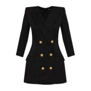 Jurk met applicaties Balmain , Black , Dames