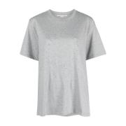 Grijze Rhinestone Logo T-Shirt Stella McCartney , Gray , Dames