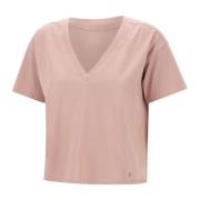 Zachte Roze V-Hals T-Shirt Loulou Studio , Pink , Dames