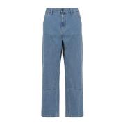 Blauwe Katoenen Broek Moderne Pasvorm Carhartt Wip , Blue , Heren