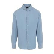 Blauw Stijlvol Herenshirt Giorgio Armani , Blue , Heren