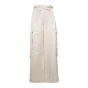 Satin Cargo Broek in Room Self Portrait , White , Dames