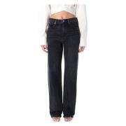 Grijze Verouderde Relaxed Straight Jeans Alexander Wang , Gray , Dames