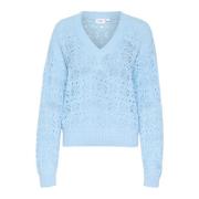 Blauwe V-Hals Pullover Trui Junasz Saint Tropez , Blue , Dames