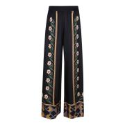 Multicolor Zijden Broek La DoubleJ , Black , Dames