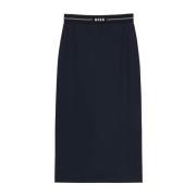 Blauwe Wollen Rok Msgm , Blue , Dames