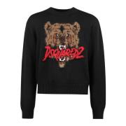 Stijlvolle Pullover Trui voor Mannen Dsquared2 , Black , Heren