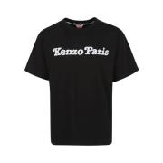 Zwart T-shirt met stijlvol borduurwerk Kenzo , Black , Heren