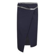 Navy Blue Wol Rok Stijlvolle Voor Split Stella McCartney , Blue , Dame...