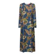 Bloemenprint Multicolor Zijden Jurk La DoubleJ , Multicolor , Dames