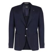 Wollen jas met reverskraag Hugo Boss , Blue , Heren