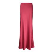 Elegante Bordeaux Satijnen Midi Rok Blanca Vita , Red , Dames