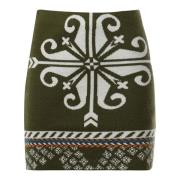 Geometrische Print Mini Rok van Katoen Akep , Green , Dames