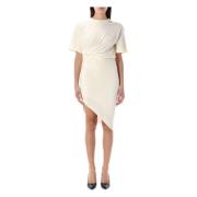 Sneeuwwit Draped Day Jurk Mugler , White , Dames