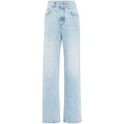 Blauwe Broek met Verborgen Rits Brunello Cucinelli , Blue , Dames