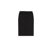 Minimalistische Chic Wollen Pencil Rok Sportmax , Black , Dames