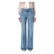 Blauwe Losse Denim Jeans Ss25 Dolce & Gabbana , Blue , Dames