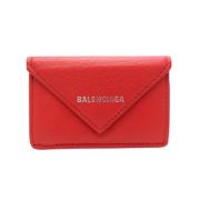 Pre-owned Leather wallets Balenciaga Vintage , Red , Dames