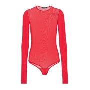 Doorschijnende Bodysuit Wardrobe.nyc , Red , Dames