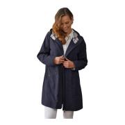 Comfort Fit Navy Jas met Capuchon Junge , Blue , Dames