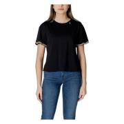 Katoenen T-shirt met korte mouwen voor vrouwen Liu Jo , Black , Dames