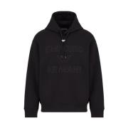 Logo Geborduurde Hoodie Emporio Armani , Black , Heren