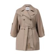 Trenchcoat met parelgeborduurde vleermuismouwen Bazar Deluxe , Gray , ...