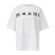 Bloemenlogo Oversized T-shirt Marni , White , Dames