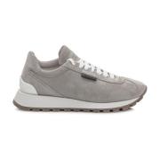 Grijze Sneakers Veters Ronde Neus Rubber Brunello Cucinelli , Gray , D...