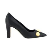 Geometrische Hak Kalbsleren Pumps met Sferen Manolo Blahnik , Black , ...