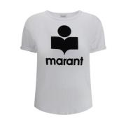 Logo T-shirt met omgeslagen mouwen Isabel Marant Étoile , White , Dame...