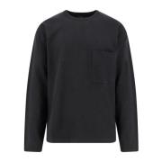 Katoen Linnen Boxy Tee met Zak Lemaire , Black , Heren