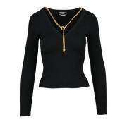 Elegante Gebreide Top met Viscosemix Elisabetta Franchi , Black , Dame...