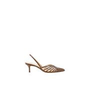 Leren pumps met stilettohak en handgestikt detail Francesco Russo , Br...