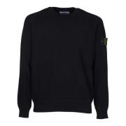 Zwarte Biologische Katoenen Crewneck Sweater Stone Island , Black , He...