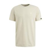 Gestreept korte mouw R-hals T-shirt PME Legend , Beige , Heren