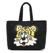 Omkeerbare Grafische Tote Tas Kenzo , Black , Heren