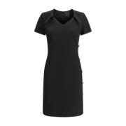 Korte Jurk met V-hals en Zijsplit Givenchy , Black , Dames