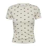 Ribbon Tee met Strikprint Co'Couture , White , Dames