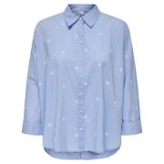 Lina Grace LS EMB Shirt Only , Blue , Dames