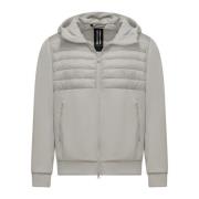 Bi-materiaal nylon en gebreid jack met capuchon BomBoogie , Gray , Her...