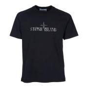 Zwarte T-shirts en Polos Stone Island , Black , Heren